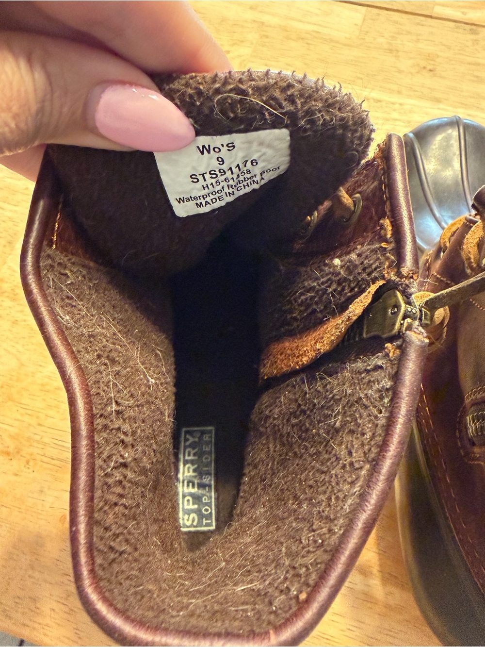 Sperry Saltwater Duck Boots Women's 9 Brown Leather Waterproof - Picture 6 of 7